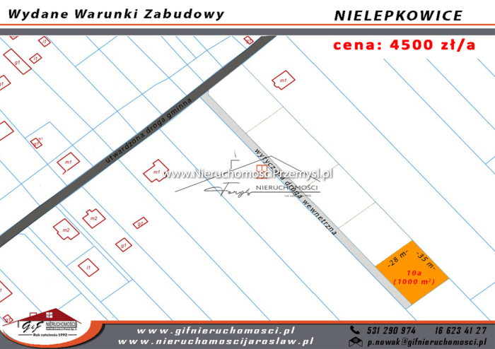 Działka na sprzedaż o pow. 1000 m2