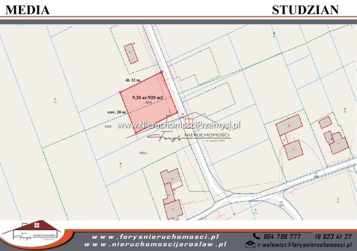 Działka na sprzedaż o pow. 920 m2