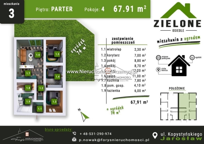 Mieszkanie na sprzedaż o pow. 68 m2