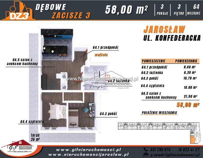 Mieszkanie na sprzedaż o pow. 1 m2